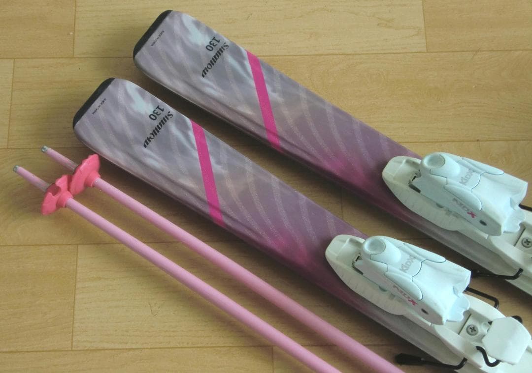 ■■送料無料■SWALLOW■子供用スキー4点セット■130/23■WAX済■■