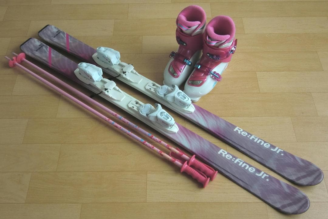 ■■送料無料■SWALLOW■子供用スキー4点セット■130/23■WAX済■■