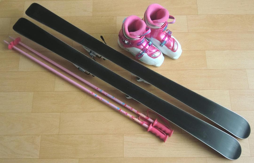 ■■送料無料■SWALLOW■子供用スキー4点セット■130/23■WAX済■■