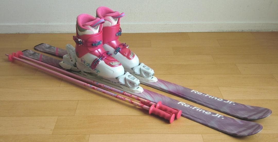 ■■送料無料■SWALLOW■子供用スキー4点セット■130/23■WAX済■■