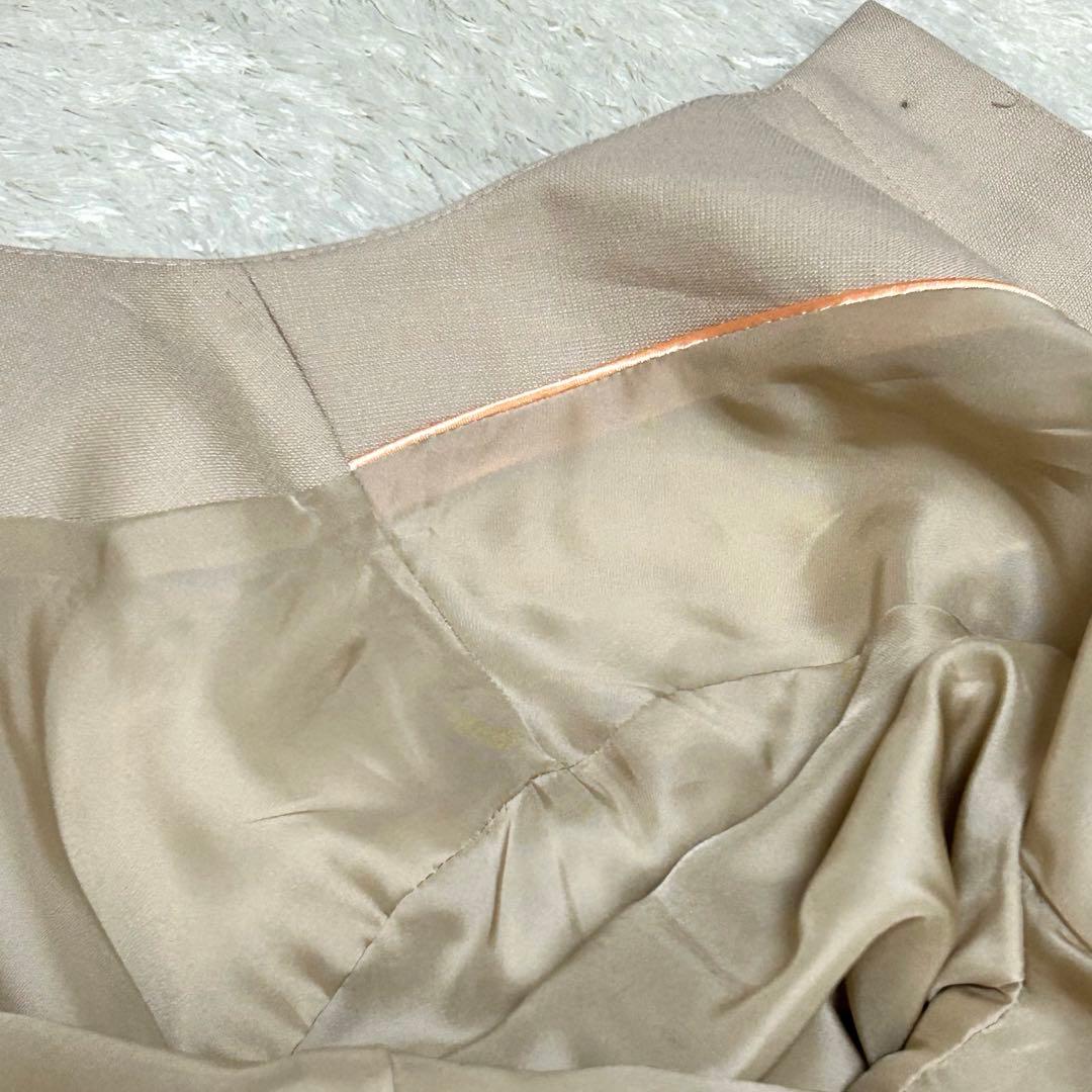 【SCAPA】新品　シルク混　ライトベージュ ノーカラージャケット 肌色　M