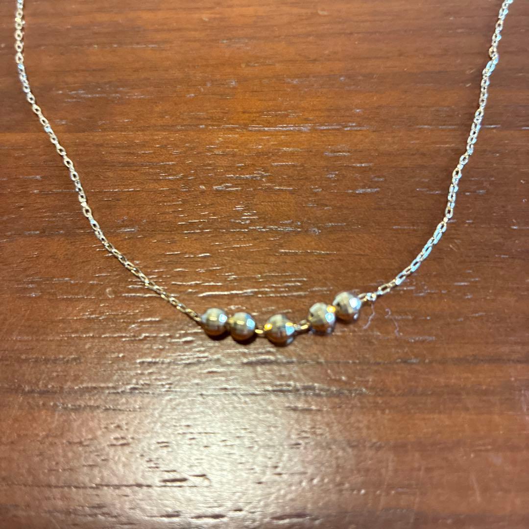 未使用　k18ミラーボール ステーションネックレス