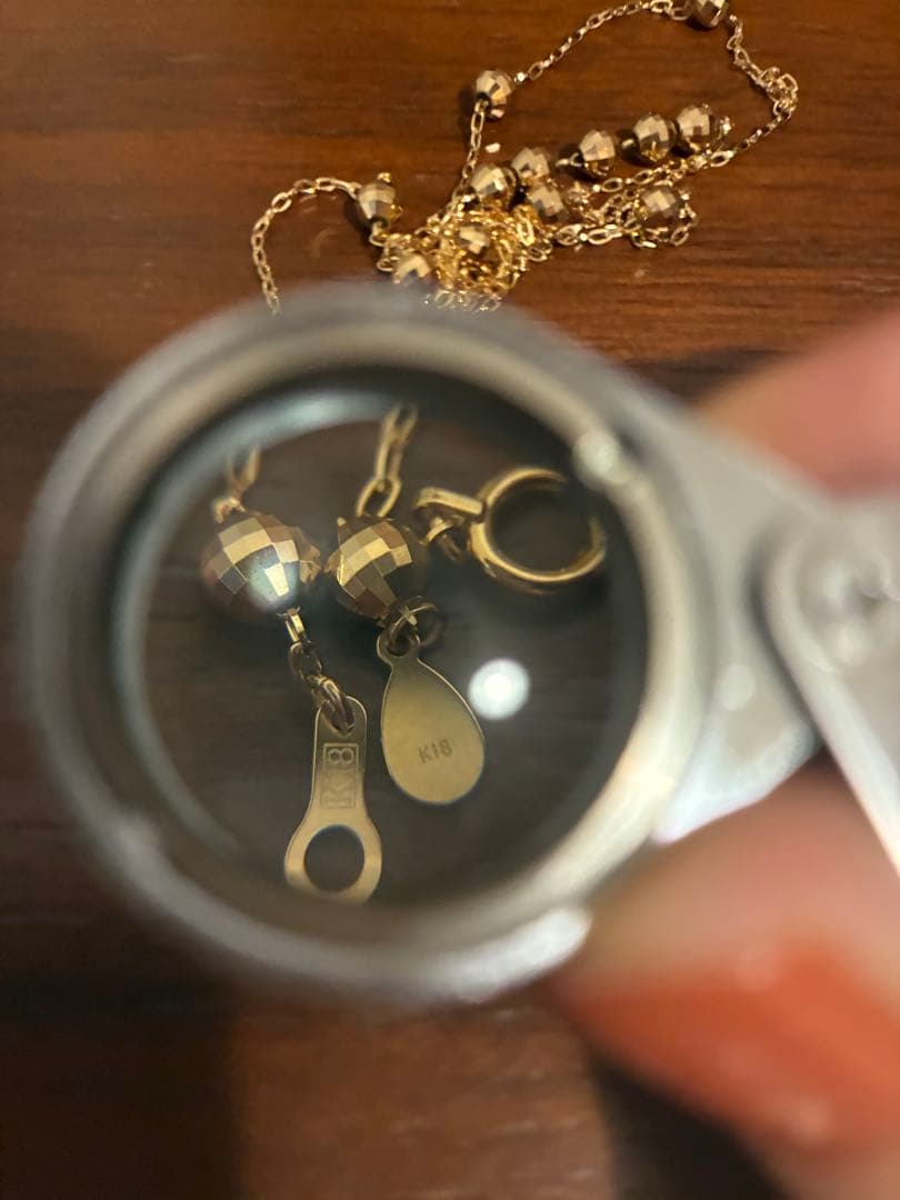 未使用　k18ミラーボール ステーションネックレス