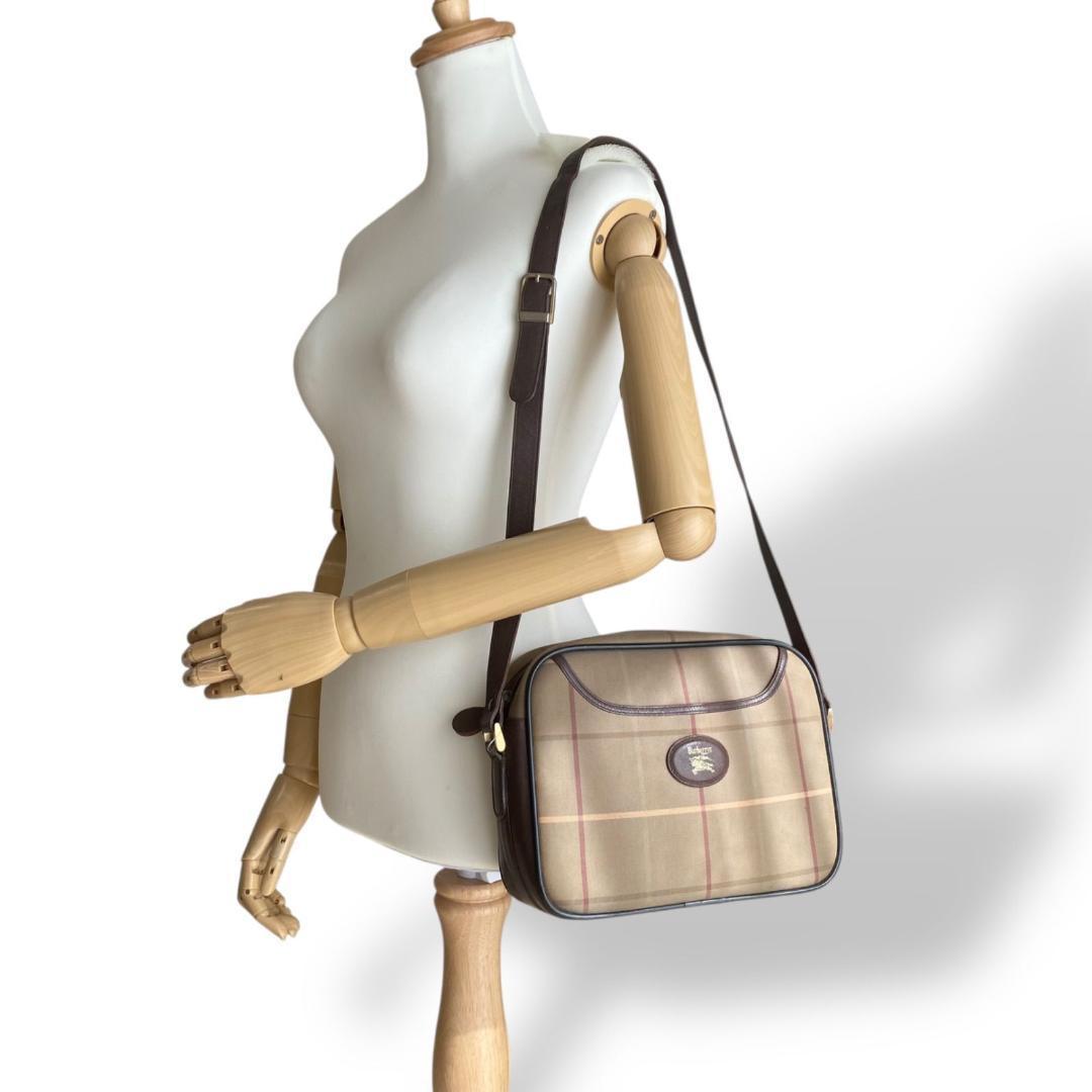 美品　バーバリー　BURBERRY ショルダーバッグ　茶色 シャドーホース