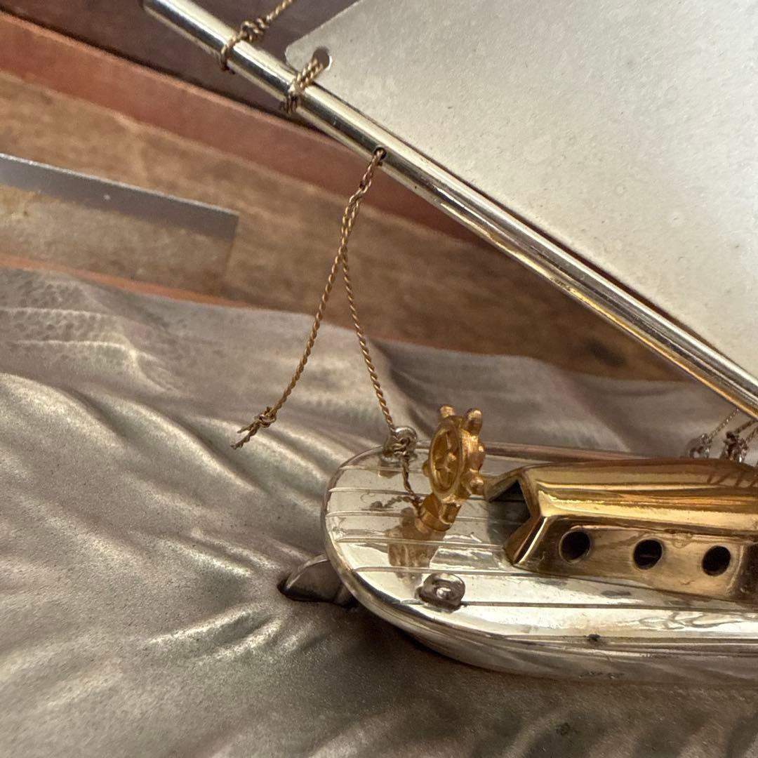 銀製品 ヨット 航海船 帆船 縁起物 工芸品 置物