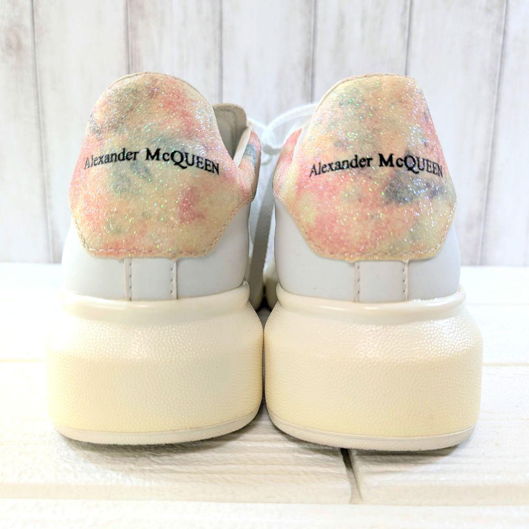 Alexandre McQueen 厚底 まだら模様グリッター入 白スニーカー