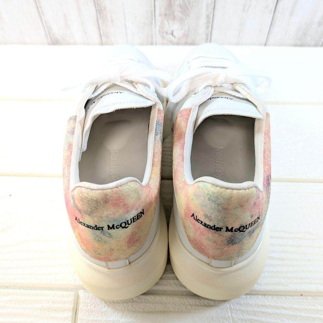 Alexandre McQueen 厚底 まだら模様グリッター入 白スニーカー