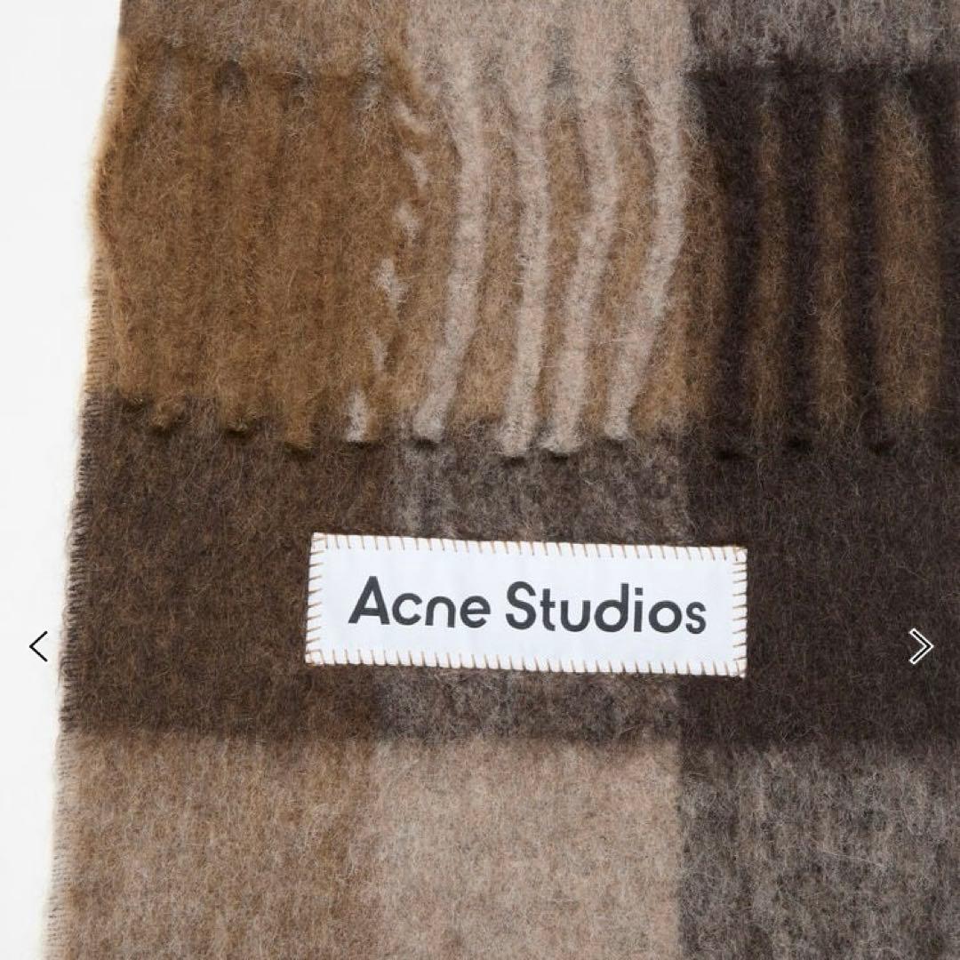 新品未使用♡Acne Studios モヘア チェック柄マフラー ブラウン系