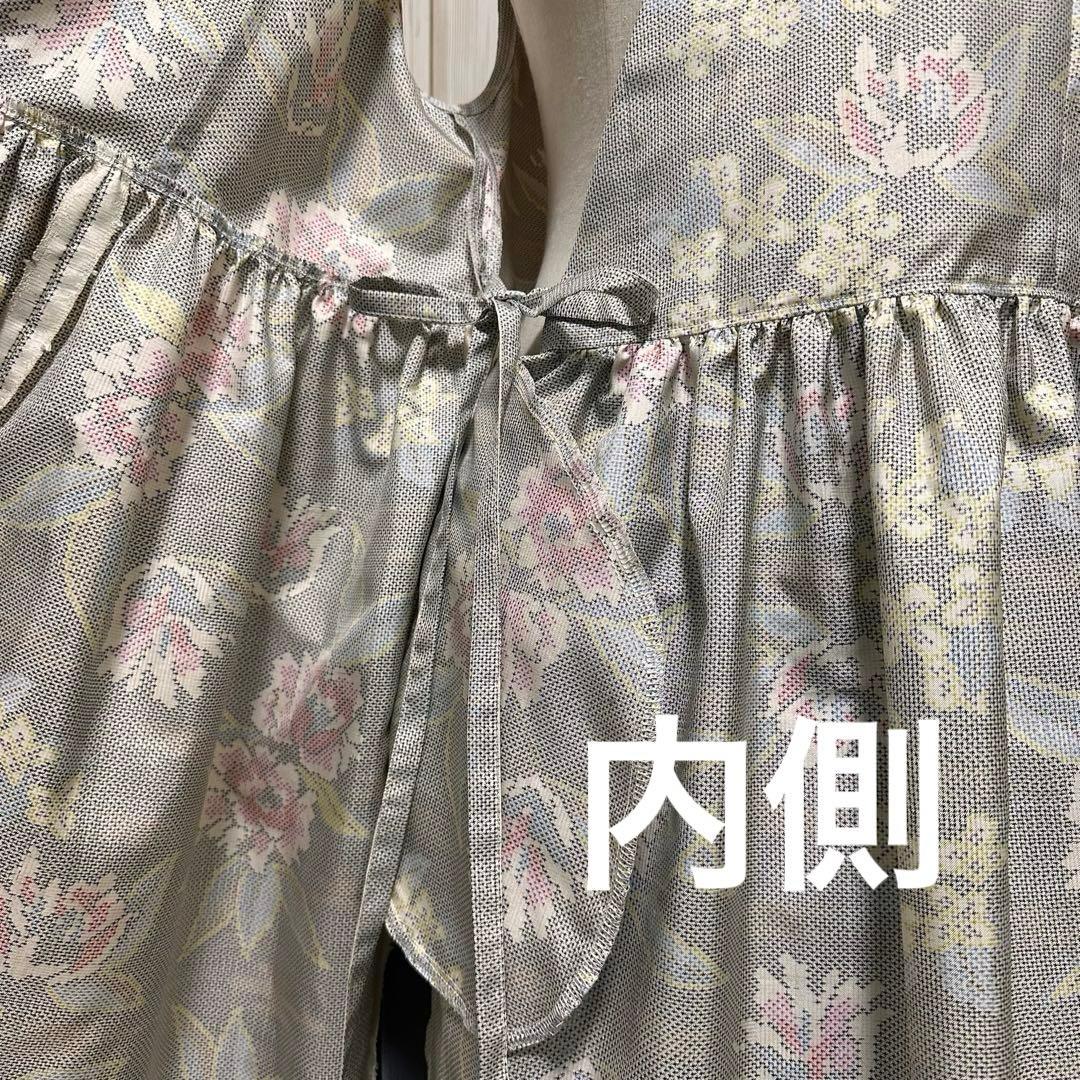 着物リメイク 白大島紬から袖なしカシュクールワンピース