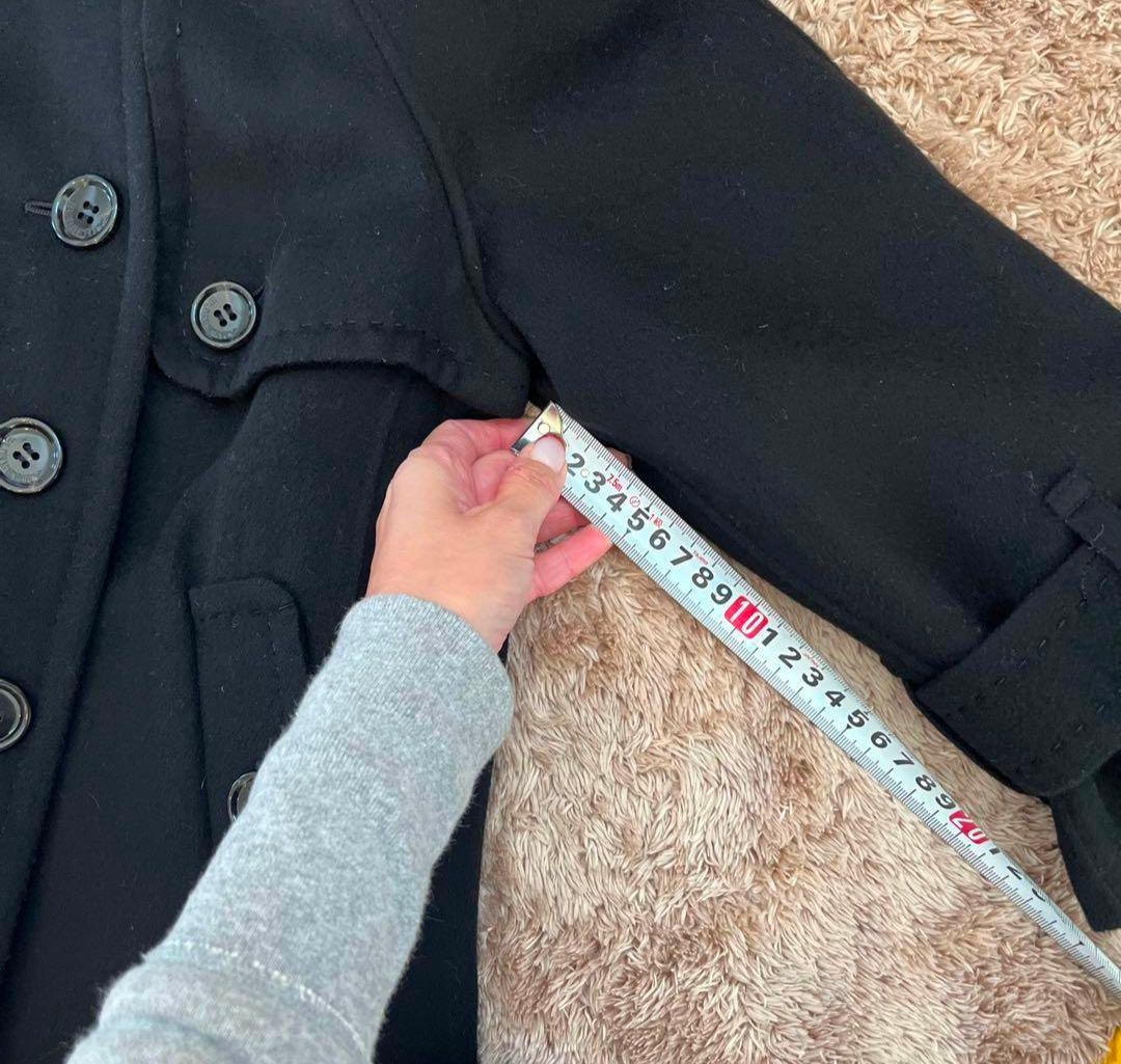 定価8万 2度着用 BURBERRY 黒 ダブルブレスト ショートコート 38