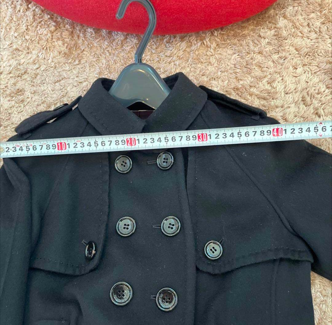 定価8万 2度着用 BURBERRY 黒 ダブルブレスト ショートコート 38