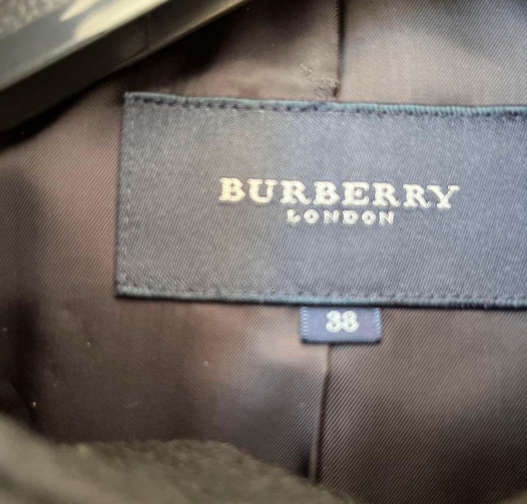 定価8万 2度着用 BURBERRY 黒 ダブルブレスト ショートコート 38