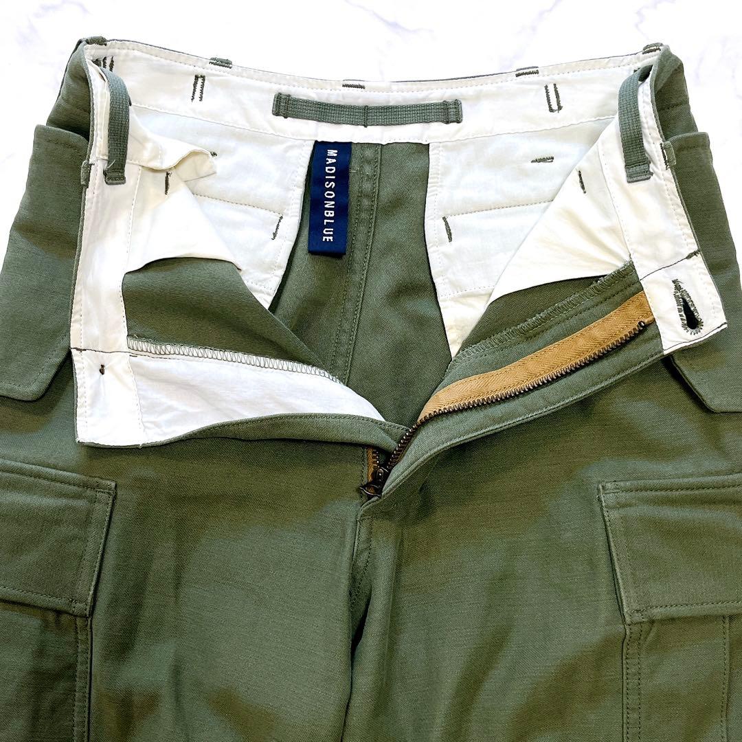 現行美品✨マディソンブルー カーゴパンツ カーキゆったり 01 S～M