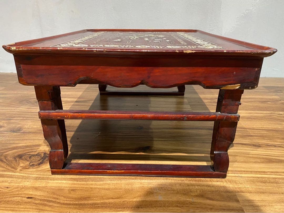 ローテーブル アンティーク 螺鈿 座卓 折りたたみテーブル インテリア