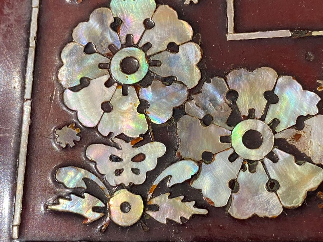 ローテーブル アンティーク 螺鈿 座卓 折りたたみテーブル インテリア