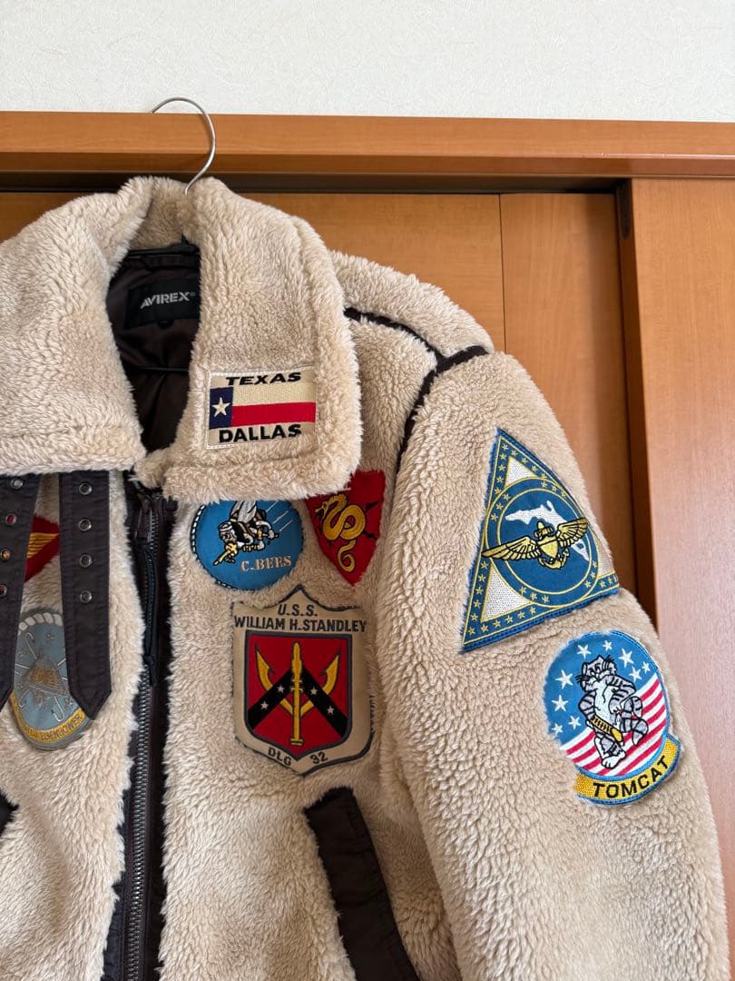 【お値下げ！】AVIREX レトロボアB-3トップガンジャケット（ベージュ）