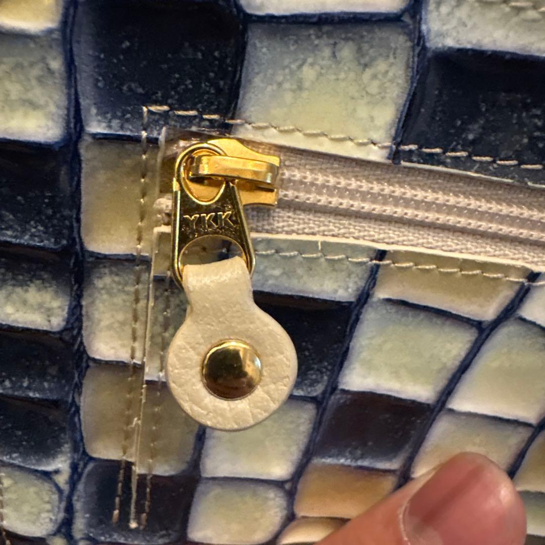 ATAO クロコダイル風長財布 青と黄色