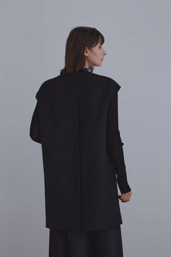 LE PHIL ミックスツィードノースリーブジャケット