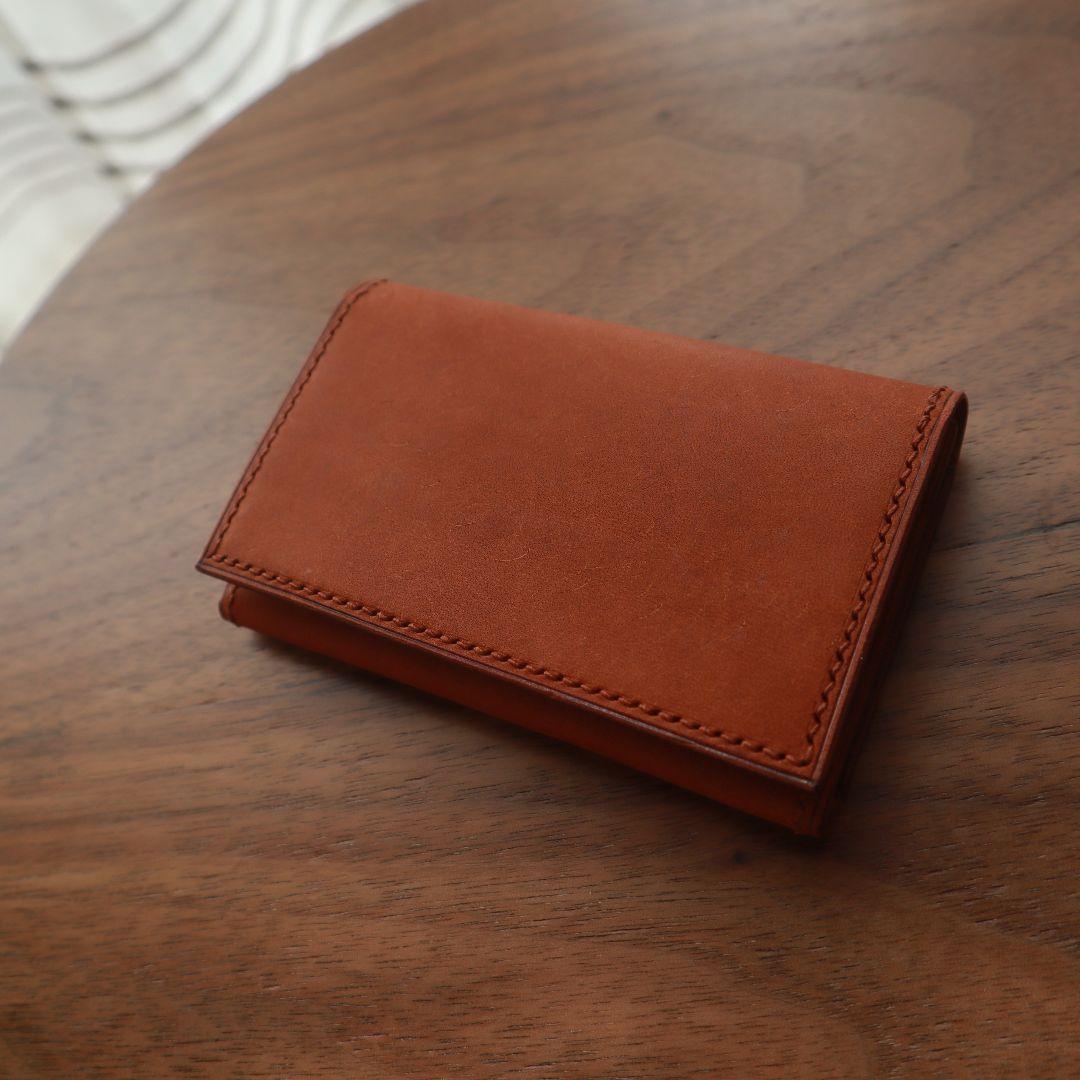 【さかも】本革名刺入れマルゴー| ブラック＆ブラウン