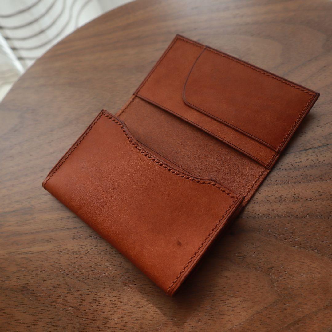 【さかも】本革名刺入れマルゴー| ブラック＆ブラウン