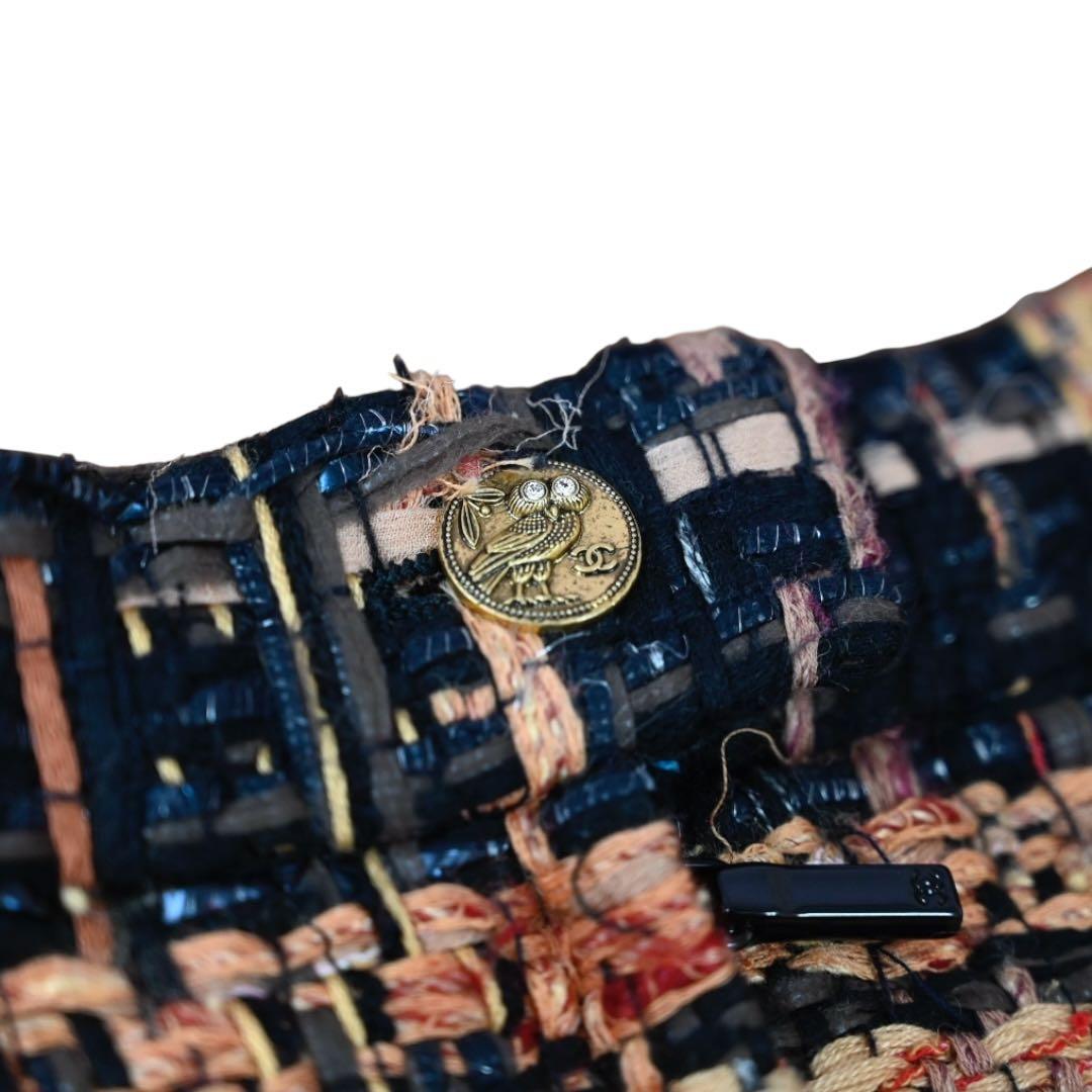 【美品】シャネル CHANEL ツイードスカート　ココマーク　フリンジスカート