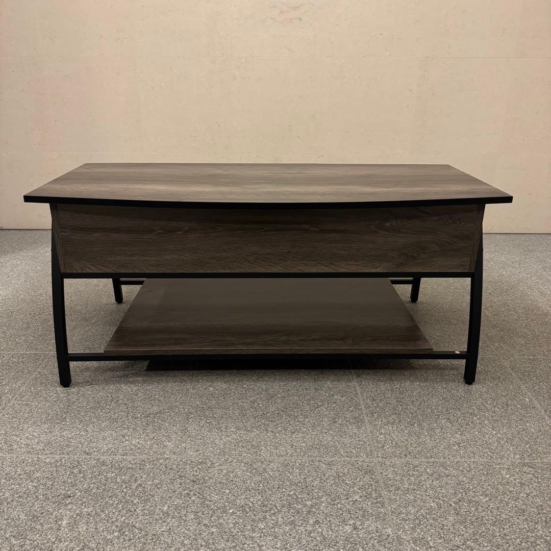 Bestier 昇降式ローテーブル 幅106 収納棚付き ダークグレー