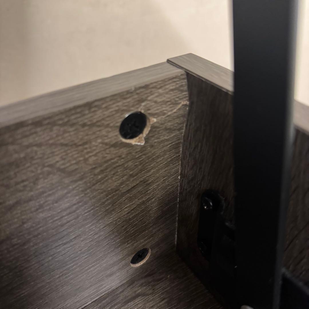 Bestier 昇降式ローテーブル 幅106 収納棚付き ダークグレー