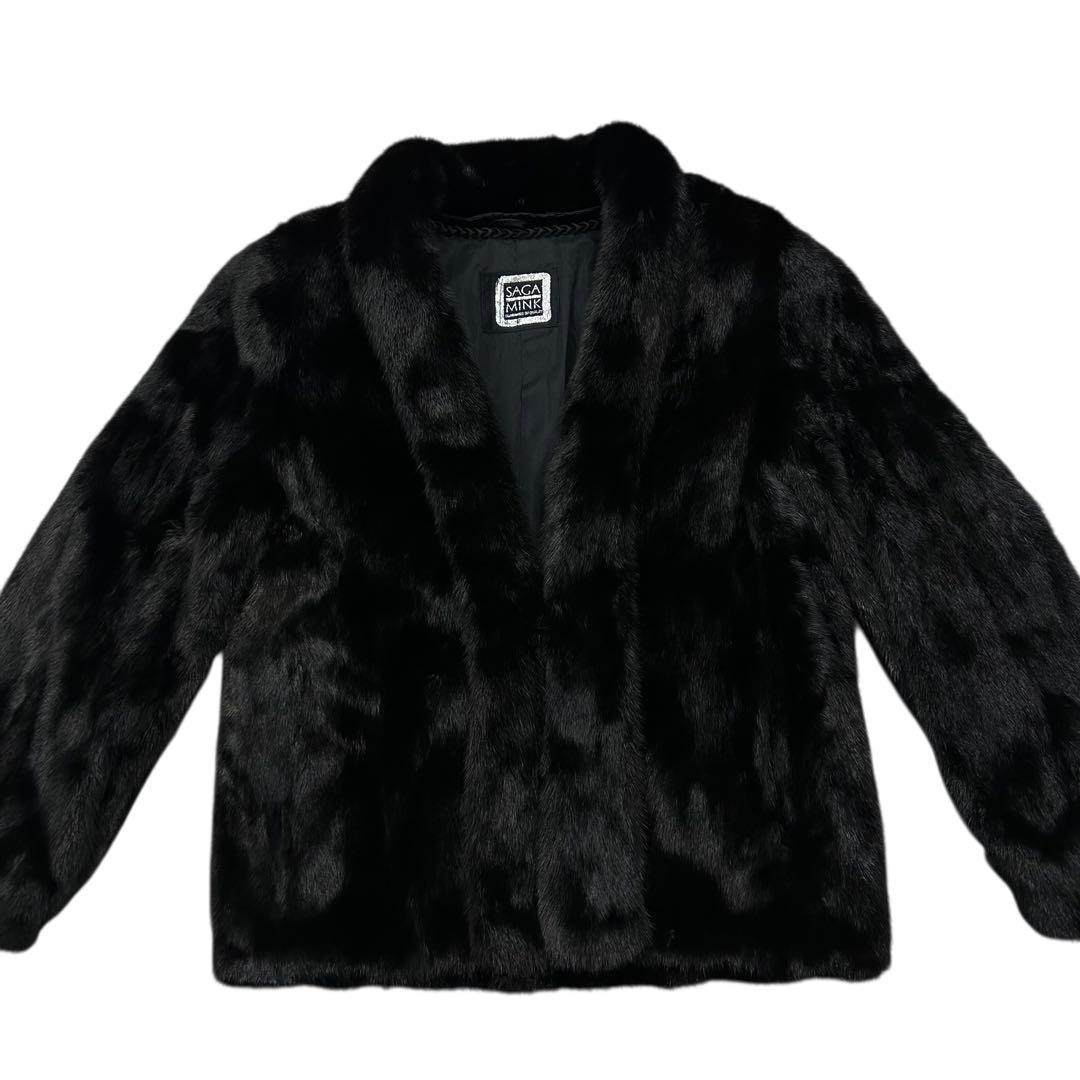 美品 SAGA MINK ミンクファーコート 短丈 レディースM ブラック