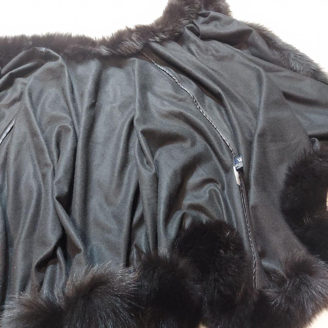 WB　ホワイトベアー　ブルーフォックス　シルク100％　ポンチョ　希少デザイン