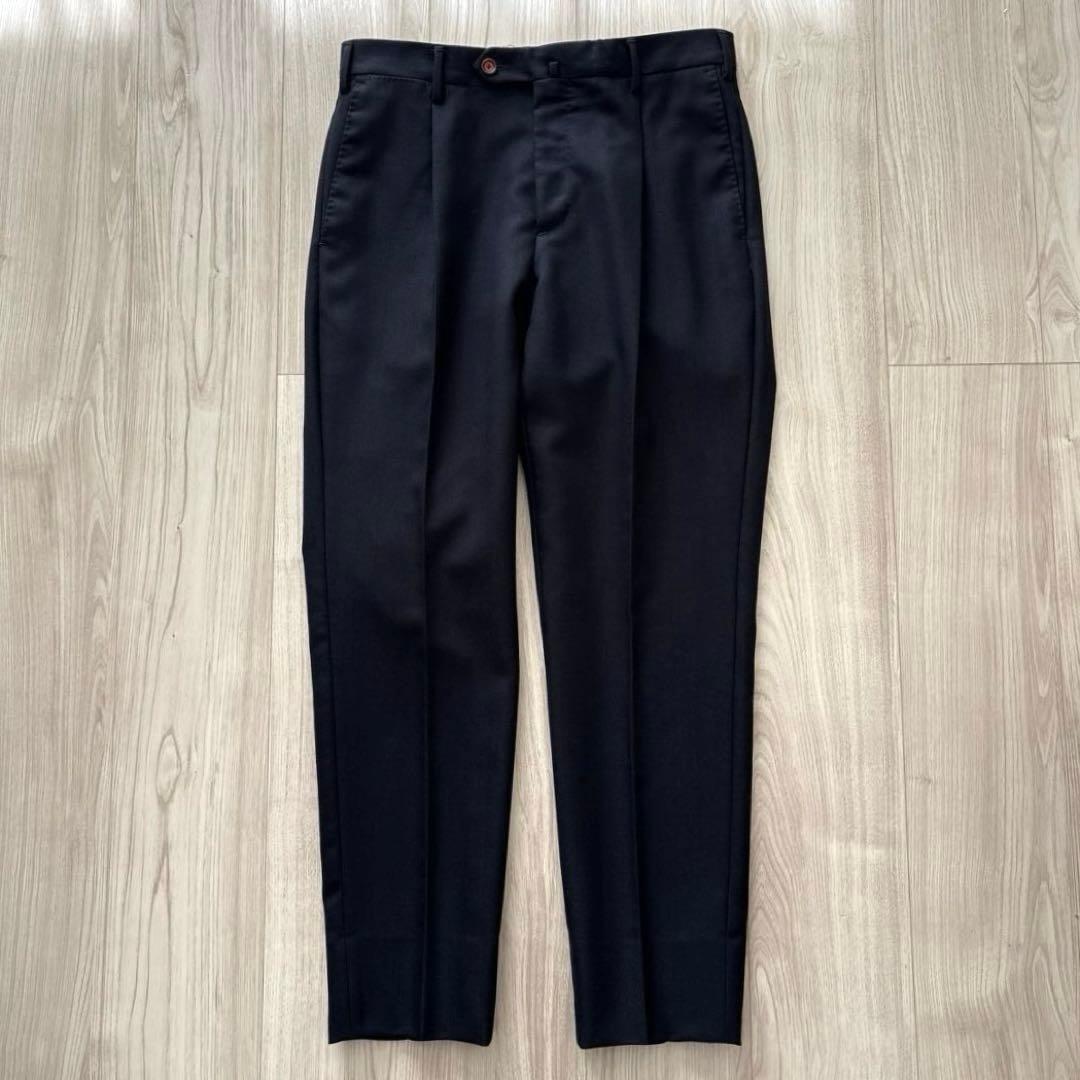 【美品】PT TORINO スラックス ネイビー 48 L ヘリンボーン 春秋冬