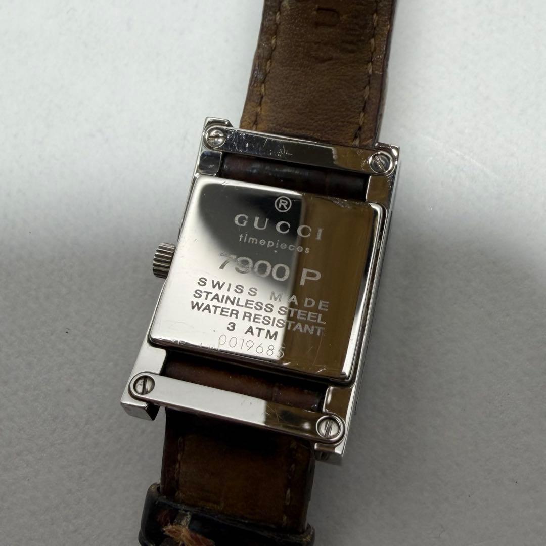 【稼働/新品電池】グッチ 腕時計 7900P ヴィンテージ スクエア SWISS