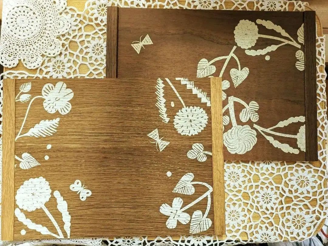 ✾鹿児島睦✾【２個セット】木製ナチュラル御膳・おぼん・プレート