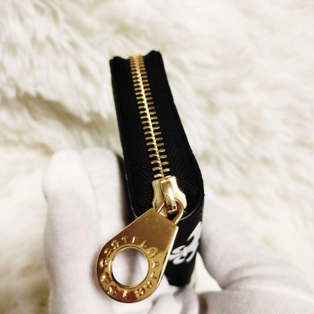 カステルバジャック 牛革 ２つ折り財布 ラウンドファスナー コンパクト財布