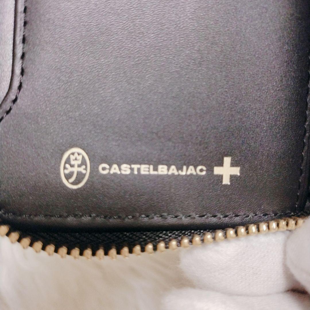 カステルバジャック 牛革 ２つ折り財布 ラウンドファスナー コンパクト財布