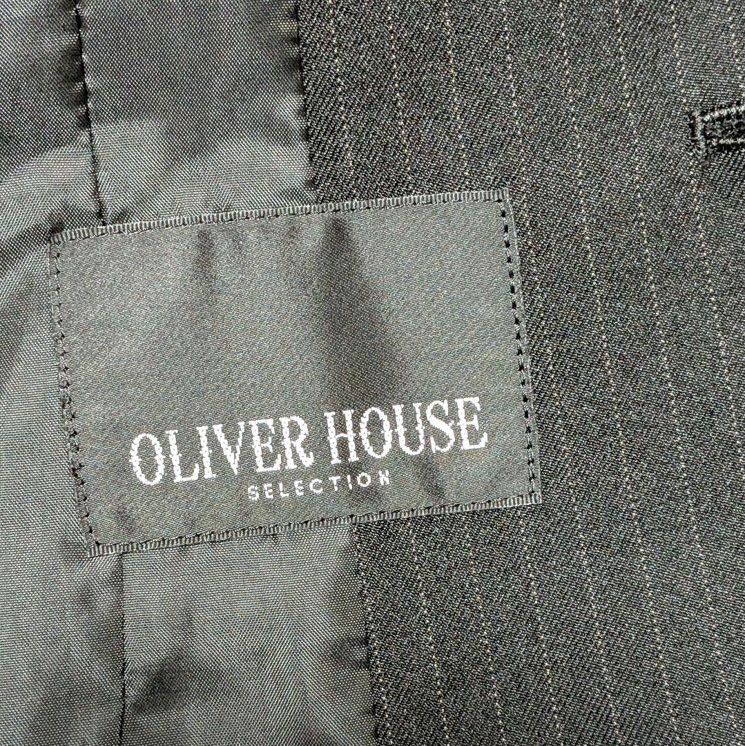 極美品★オリバーハウス フォーマルスーツ 卒服 150 黒 ストライプ 男の子