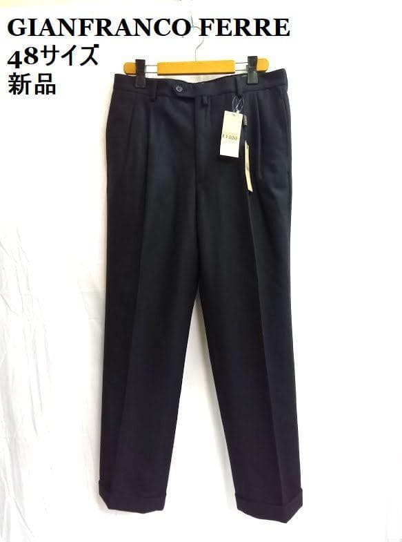 新品 ★ジャンフランコ フェレ ◎黒 ウール　パンツ　48サイズ