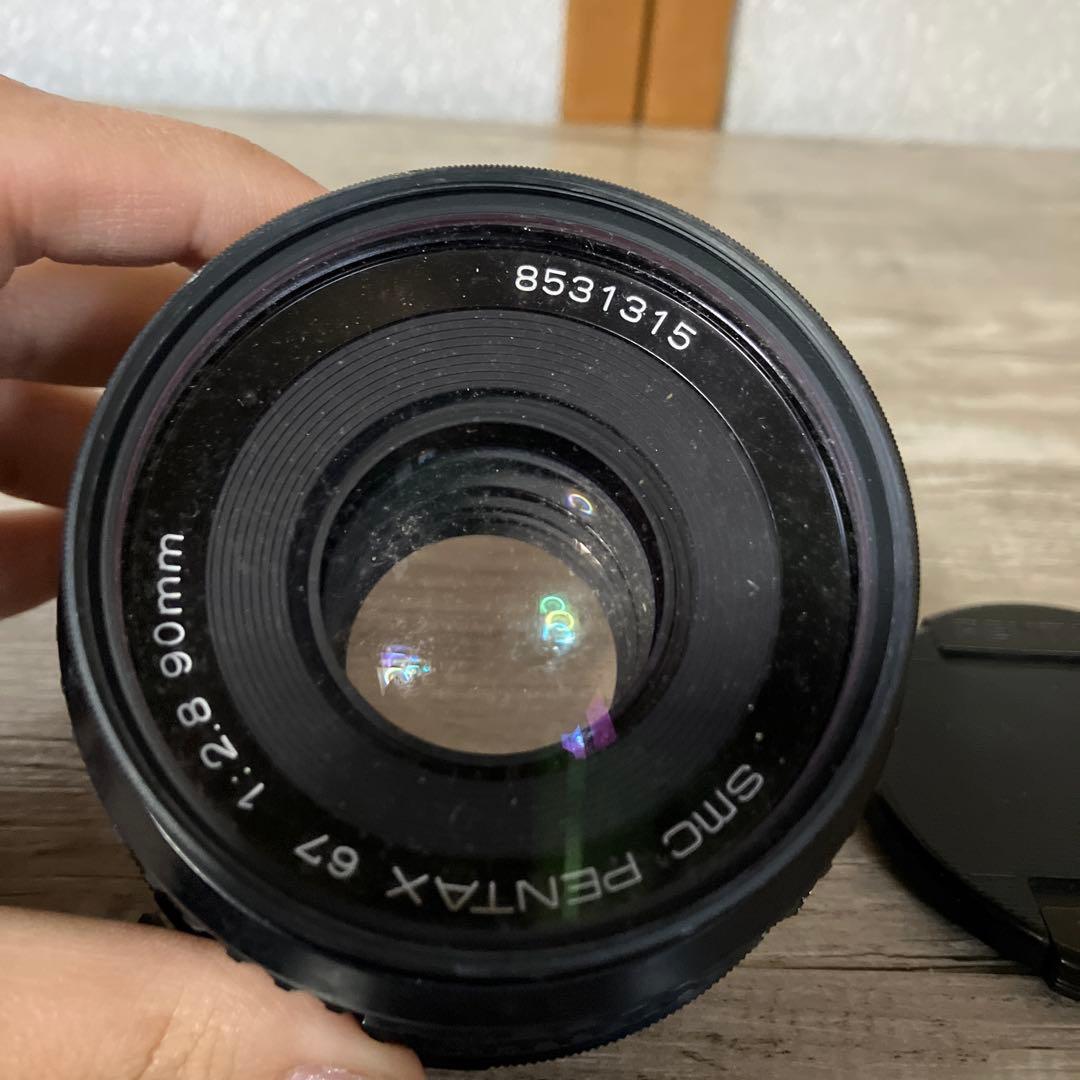 E-5【美品】PENTAX SMC 67 90mm F2.8 中判レンズ レトロ