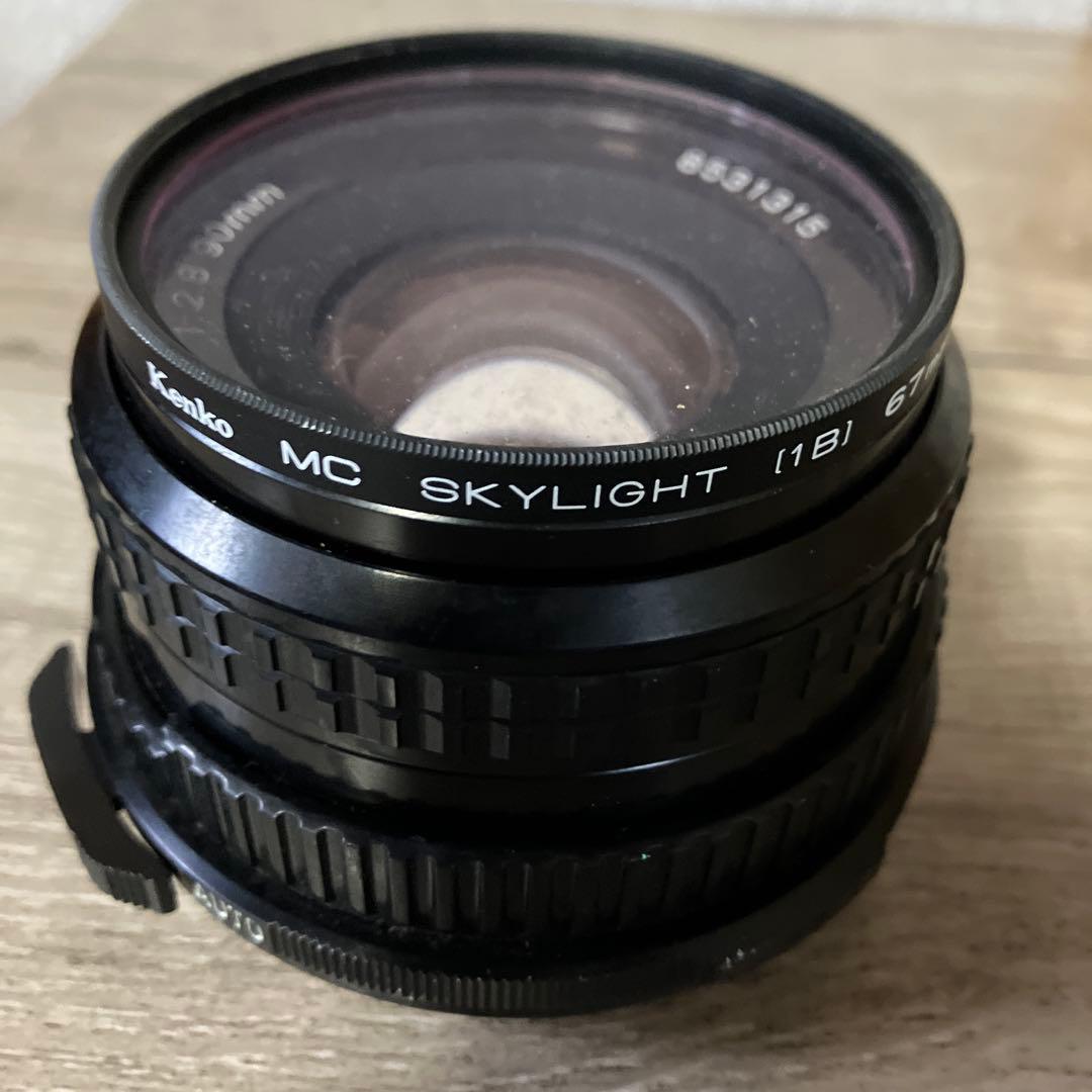 E-5【美品】PENTAX SMC 67 90mm F2.8 中判レンズ レトロ