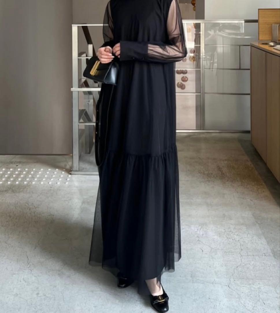 CAPRICIEUX LE'MAGE チュールハイネックワンピース　オケージョン