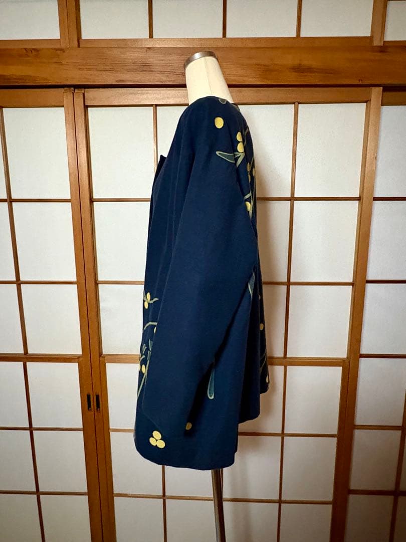 【美品】坂東京子 藍染 和柄 フリーサイズ ジャケット