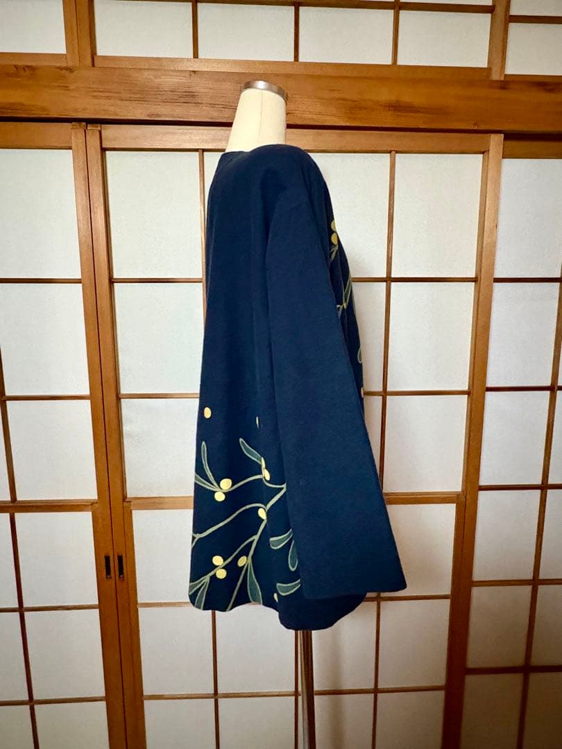 【美品】坂東京子 藍染 和柄 フリーサイズ ジャケット