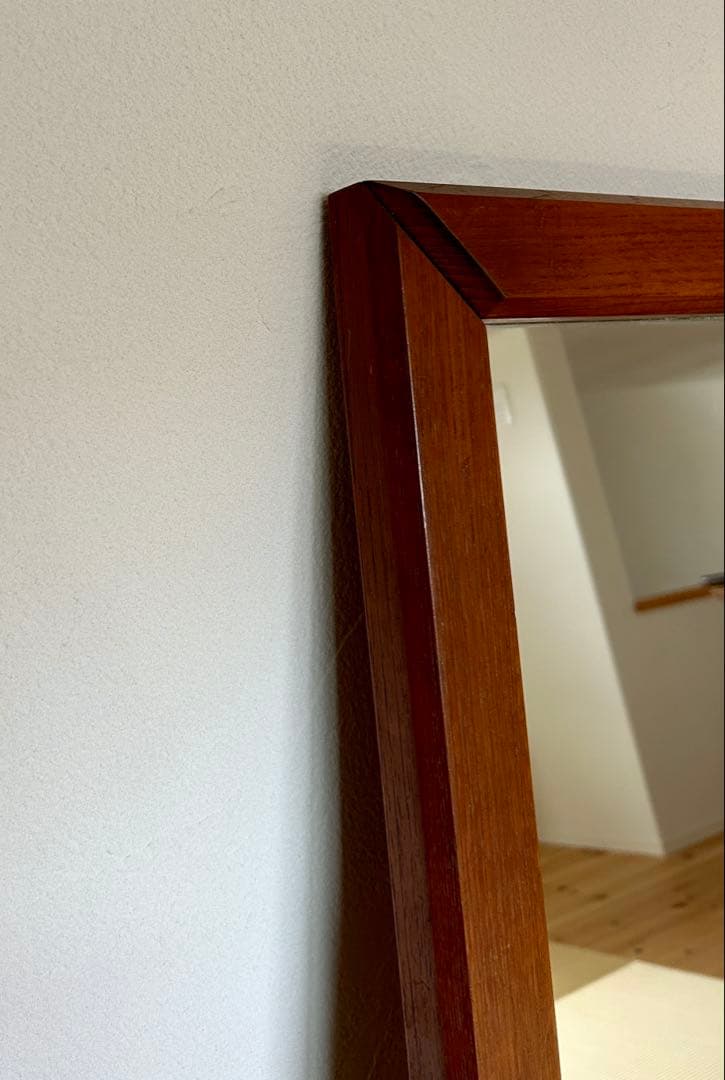 1950年代 ヨーロッパ アンティーク 姿見 木製 スタンドミラー 長方形