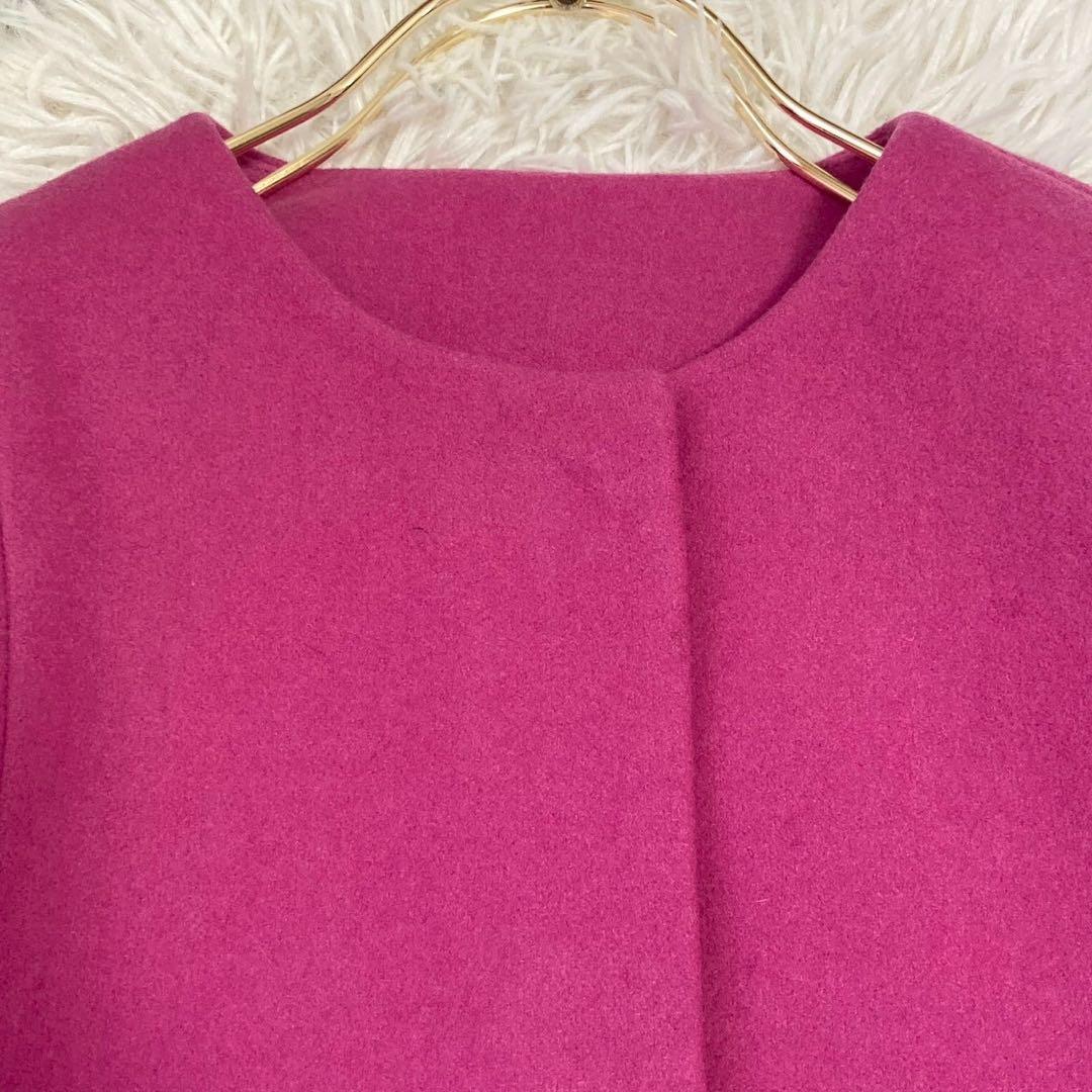 Chestyビジューウールコート ピンク 0 キレイめ