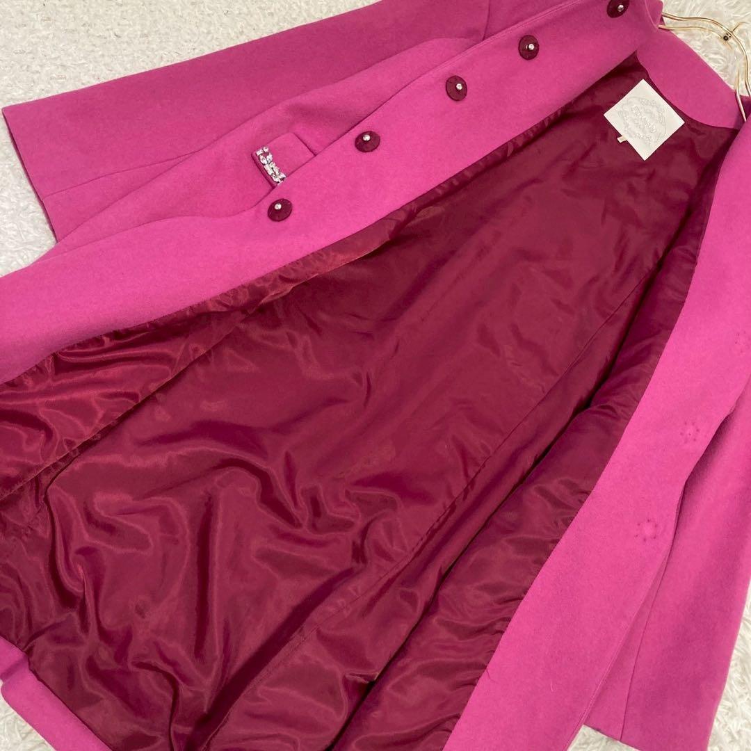 Chestyビジューウールコート ピンク 0 キレイめ