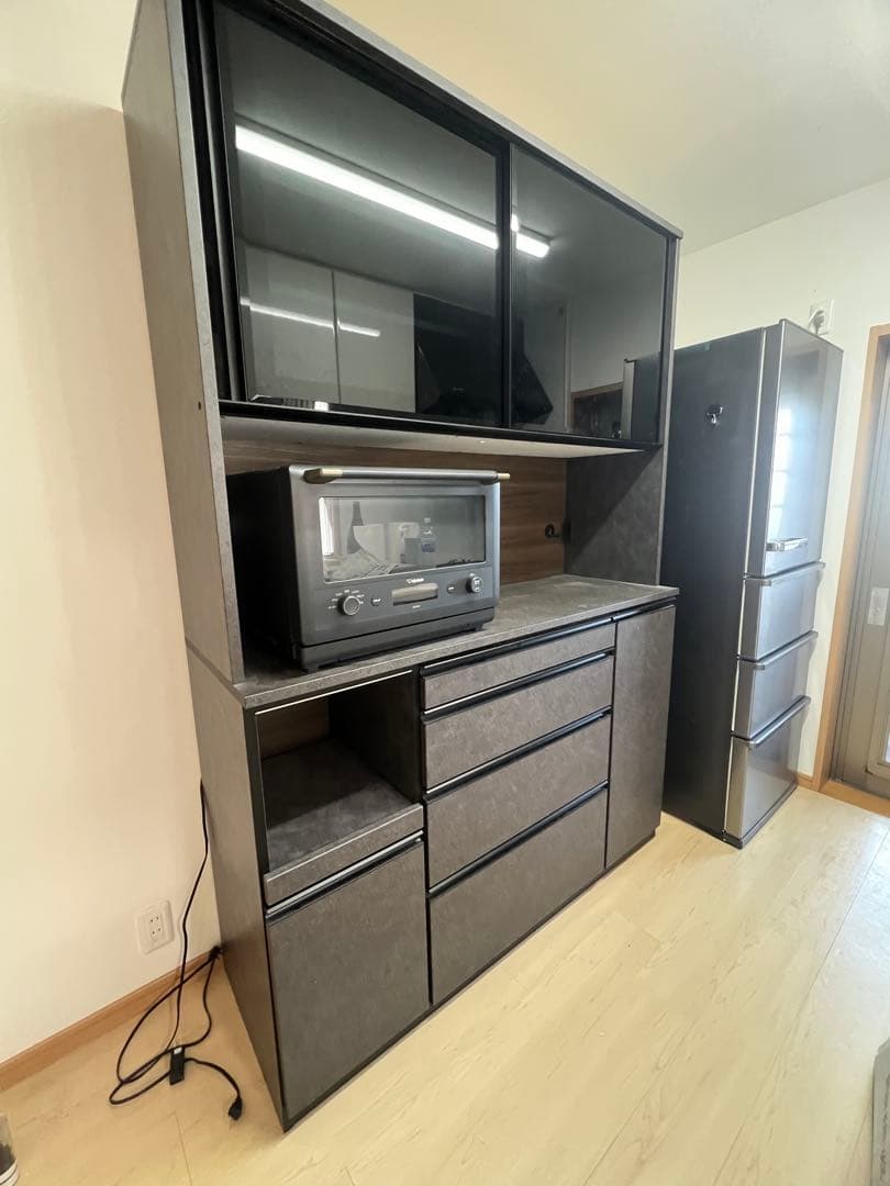 【美品】松田家具 高級食器棚 石目デザイン 日本製 ガバーナ140cm