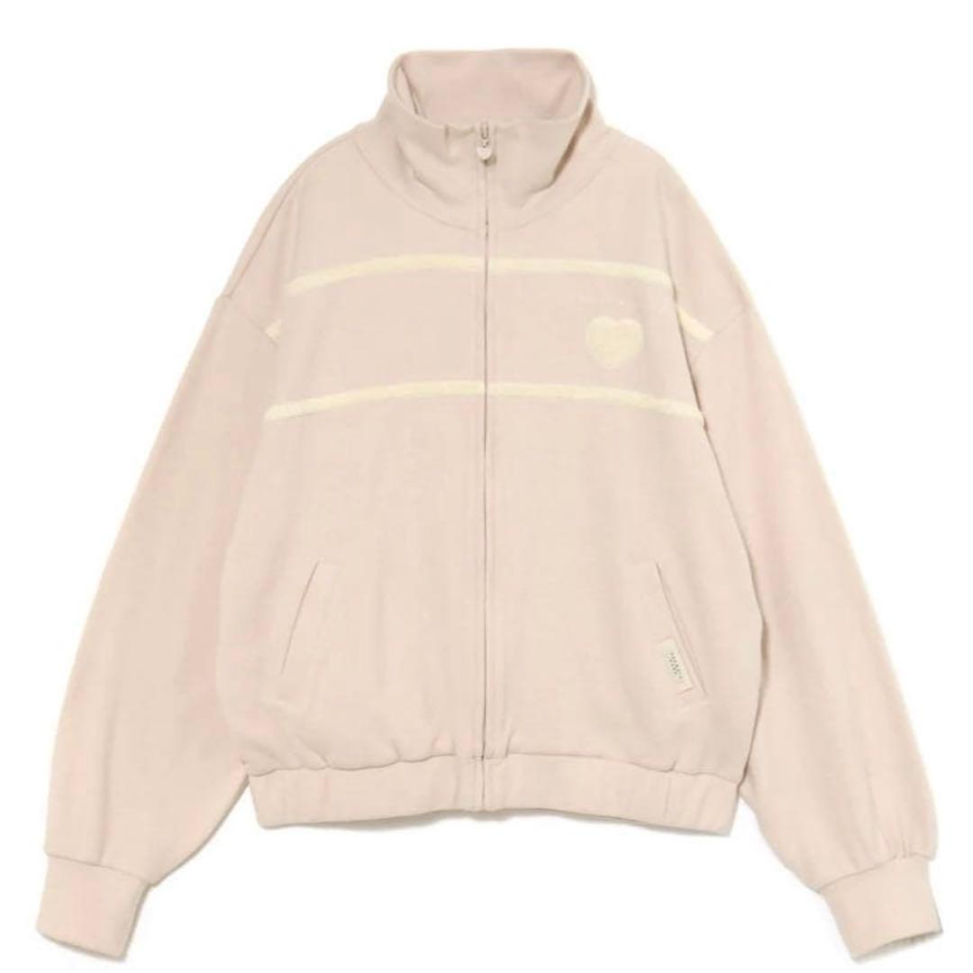 トップス andmary bebe Milky pile heart zip tops