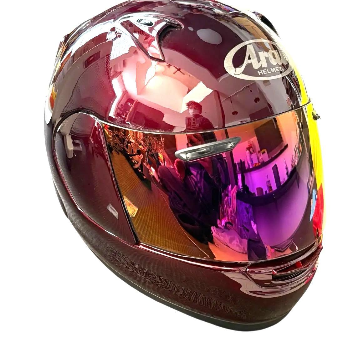 Arai フルフェイスヘルメット プロファイル　ボルドーレッド　ミラーシールド付