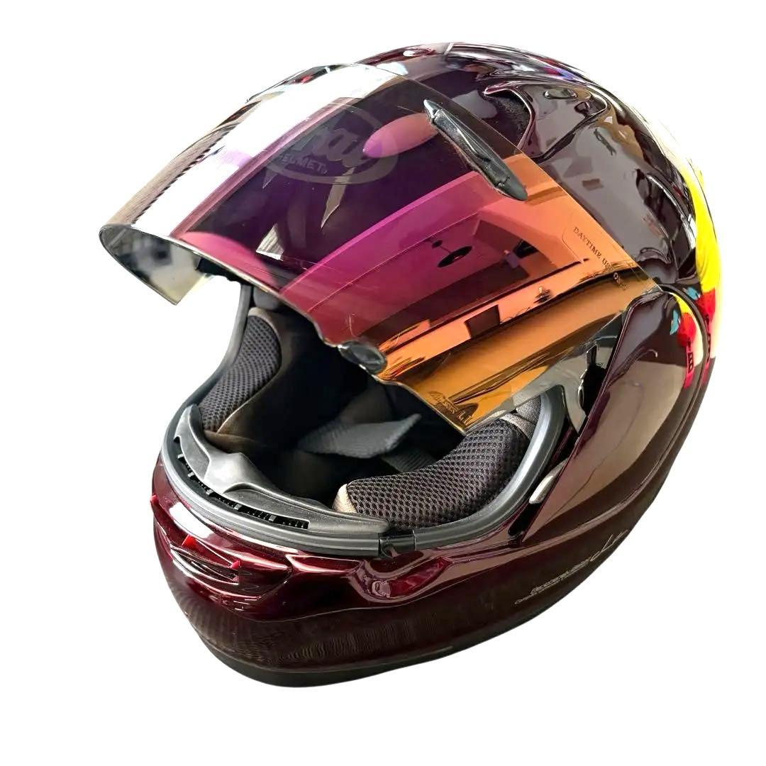 Arai フルフェイスヘルメット プロファイル　ボルドーレッド　ミラーシールド付