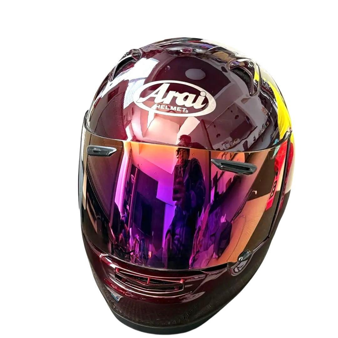 Arai フルフェイスヘルメット プロファイル　ボルドーレッド　ミラーシールド付