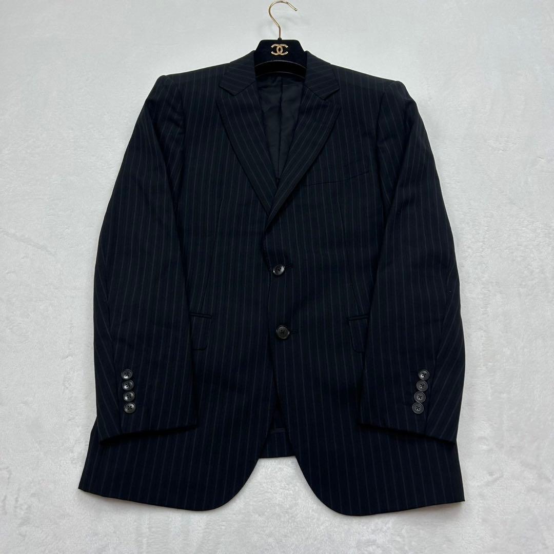 E894 美品 M 36 バーバリーロンドン シングル ストライプスーツ メンズ